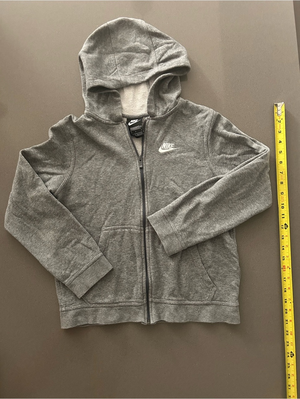 Nike Gray Full Zip Hoodie Sweatshirt Kids Size L…